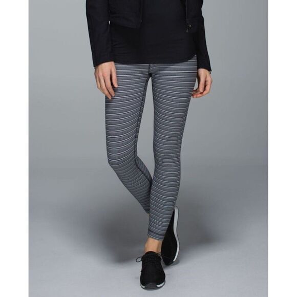 LULULEMON 4 High Times Pant Textured Stripe Black Deep Coal THROWBACK! - Picture 4 of 13